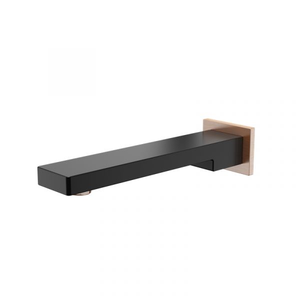 Wanaka Square Brass Spout Black/Rose Gold