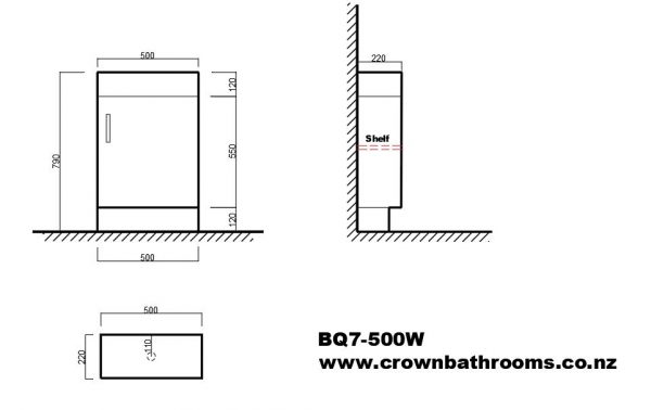 Remarkable 500 Floor Standing Vanity - White/Black/Royal Oak - Image 2