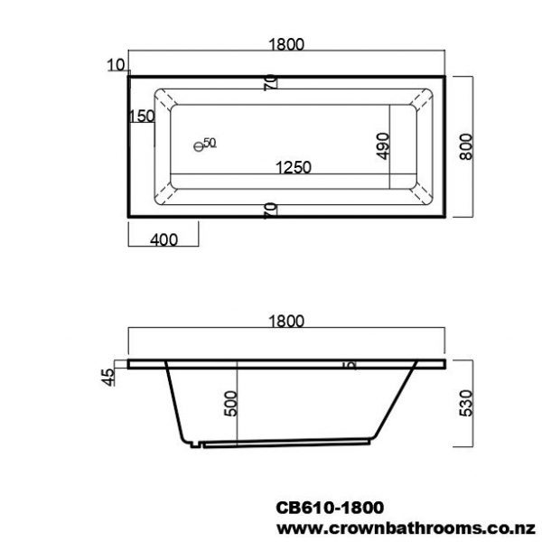 Milford 1800 Bath Tub - Image 2