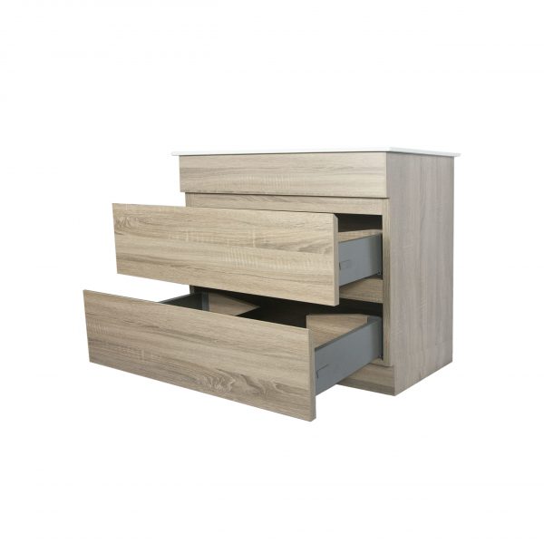 Remarkable 1200 Double Drawers Floor Standing Vanity-White/Black/Beige Grain/Caramel Mocha/Royal Oak - Image 3