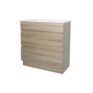 Remarkable 750 Double Drawers Floor Standing Vanity-White/Black/Beige Grain/Caramel Mocha/Royal Oak