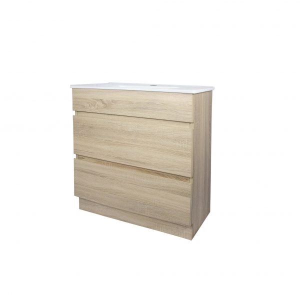 OJOS 750 Slim Floor Standing Vanity - White/Black/Beige Grain/Caramel Mocha/Royal Oak