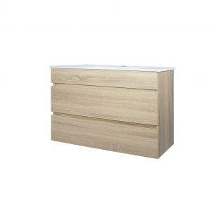 OJOS 900 Slim Wall Hung Vanity - White/Beige Grain/Caramel Mocha/Royal Oak