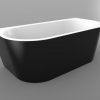 Coromandel 1500 Back To Wall Freestanding Bath in Black - Image 3