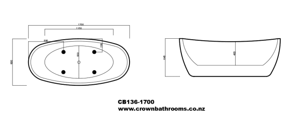 Riverton 1700 Luxury Freestanding Bath - Image 2