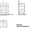OJOS 600 Double Drawers Floorstanding Vanity - White/Black - Image 4