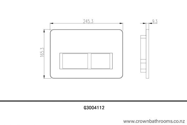 COMO Black Flush Panel with Small Square Button - Image 2