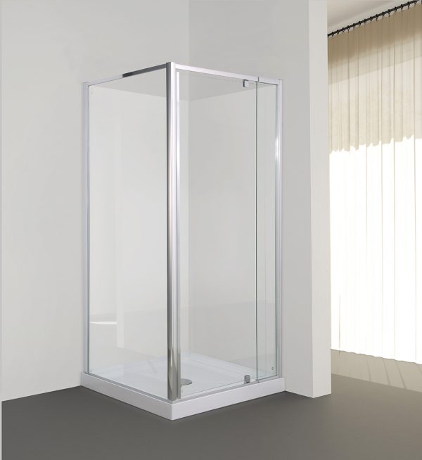 Milford 750X750 Corner Pivot Door Square Shower in Chrome - Image 2