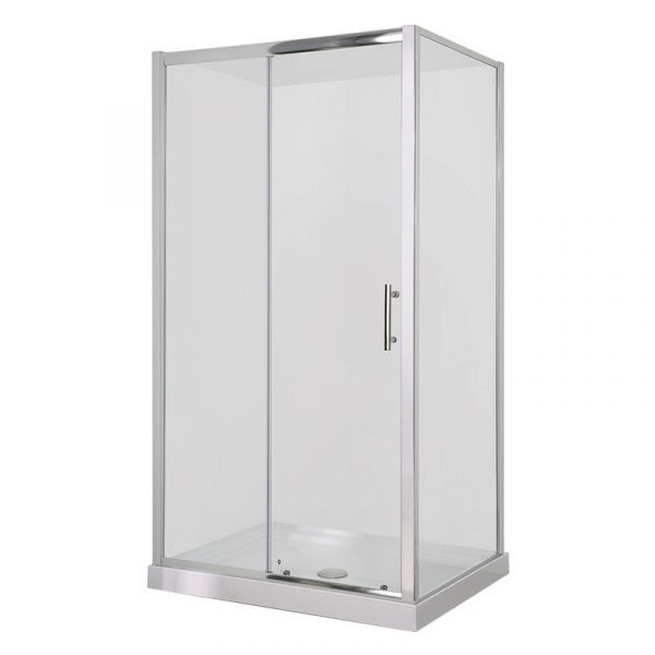 Milford 1100X750 Corner Single Sliding Door Square Shower in Chrome