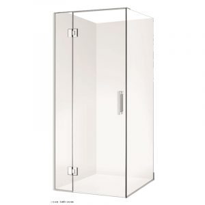 Milford 870X870 Corner Frameless Swing door Square Shower - Chrome