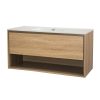 Key 1200 Wall Hung Vanity - Light Oak/Dark Oak
