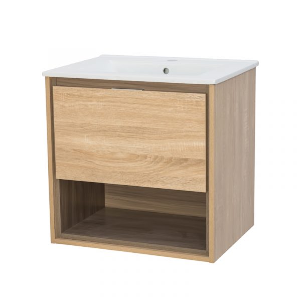 Key 600 Wall Hung Vanity - White/Light Oak/Dark Oak - Image 3