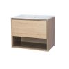 Key 750 Wall Hung Vanity - Light Oak/Dark Oak - Image 3