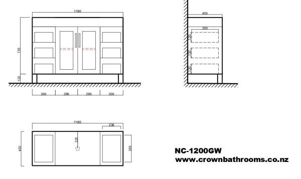Remarkable 1200 Glass-Door  Floor Standing Vanity - Black - Image 2