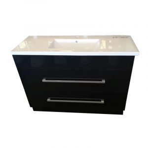 OJOS 1200 Double Drawers Floorstanding Vanity - Black