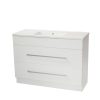 OJOS 1200 Double Drawers Floorstanding Vanity - White/Black