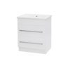 OJOS 750 Double Drawers  Floorstanding Vanity - White/Black