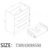 OJOS 750 Double Drawers  Floorstanding Vanity - White/Black - Image 4