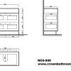 OJOS 900 Double Drawers  Floorstanding Vanity - White/Black - Image 3