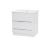 OJOS 900 Double Drawers  Floorstanding Vanity - White/Black