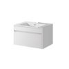Remarkable 1200 Single Drawer Wall Hung Vanity - White/Black
