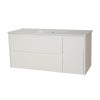 Remarkable 1200 Double Drawers Wall Hung Vanity-White/Black/Royal Oak
