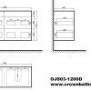 OJOS 1200 4Drawers Double Basin Wall Hung Vanity - White/Black - Image 2