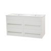 OJOS 1200 4Drawers Double Basin Wall Hung Vanity - White/Black