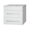 OJOS 750 Double Drawers Wall Hung Vanity - White/Black