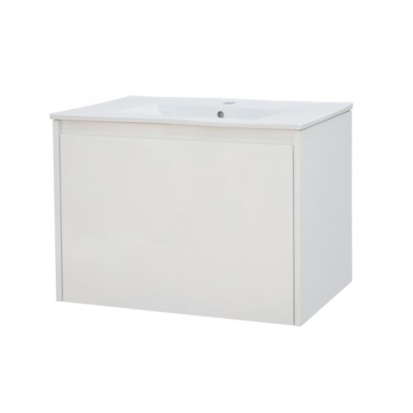Wanaka 750 Two Drawers Wall Hung Vanity - White/White Oak/Dark Oak