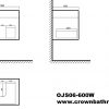 OJOS 600 Single drawer PVC Wall Hung Vanity - White/Black - Image 2