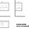 OJOS 900 Single drawer PVC Wall Hung Vanity - White/Black - Image 2