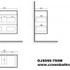 OJOS 750 Slim Wall Hung Vanity - White/Black/Beige Grain/Caramel Mocha/Royal Oak - Image 2