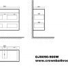 OJOS 900 Slim Wall Hung Vanity - Black - Image 2