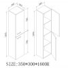 Remarkable 350 Wall Hung Bathroom Cabinet - White/Black - Image 3