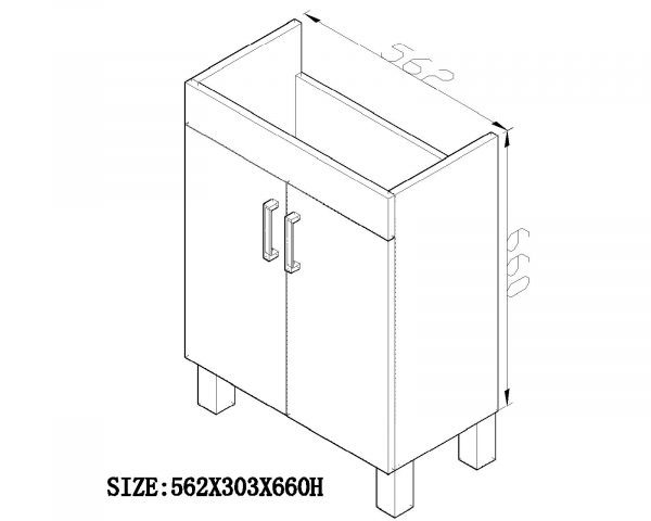 Remarkable 600 Double Doors Slim Floor Standing Vanity - Image 4