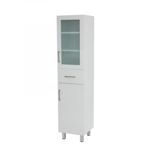 Remarkable 400 1740 Floor Standing Tall Cabinet - White/Black