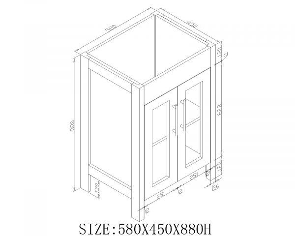 Remarkable 600 Timber Legs Floor Standing Vanity - White/Black - Image 2