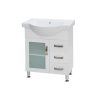 Renwick 750 Glass Door Floor Standing Vanity - White/Black