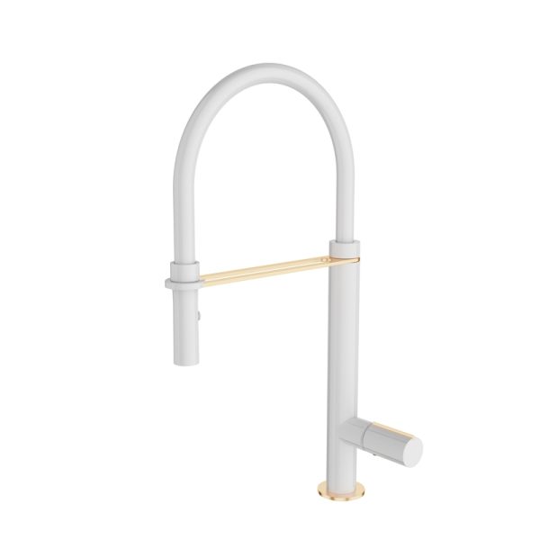 Wanaka Round Handle Sink Mixer White