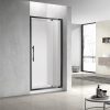 Milford 750X750 Alcove Pivot Door Shower in Matt Black- Extra High - Image 2