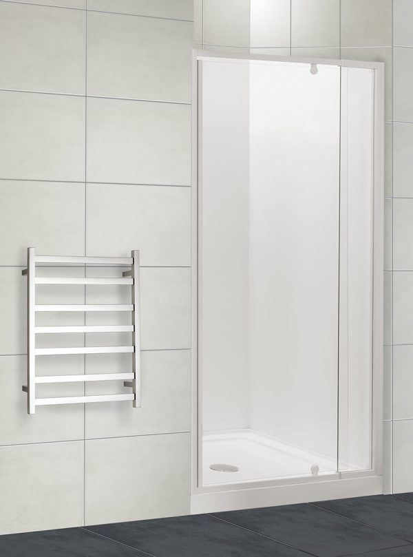 Milford 750X750 Alcove Pivot Door Square Shower in Chrome - Image 3