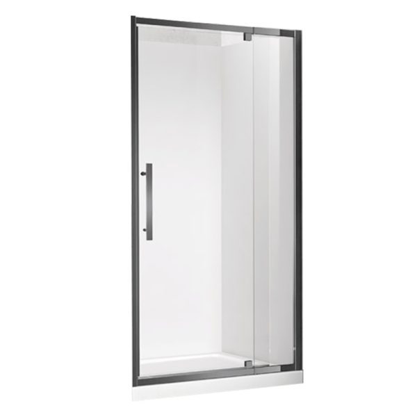 Milford 750X750 Alcove Pivot Door Shower in Matt Black- Extra High