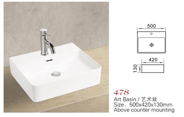 Wanaka 478 Ceramic Counter-top Basin - Image 2