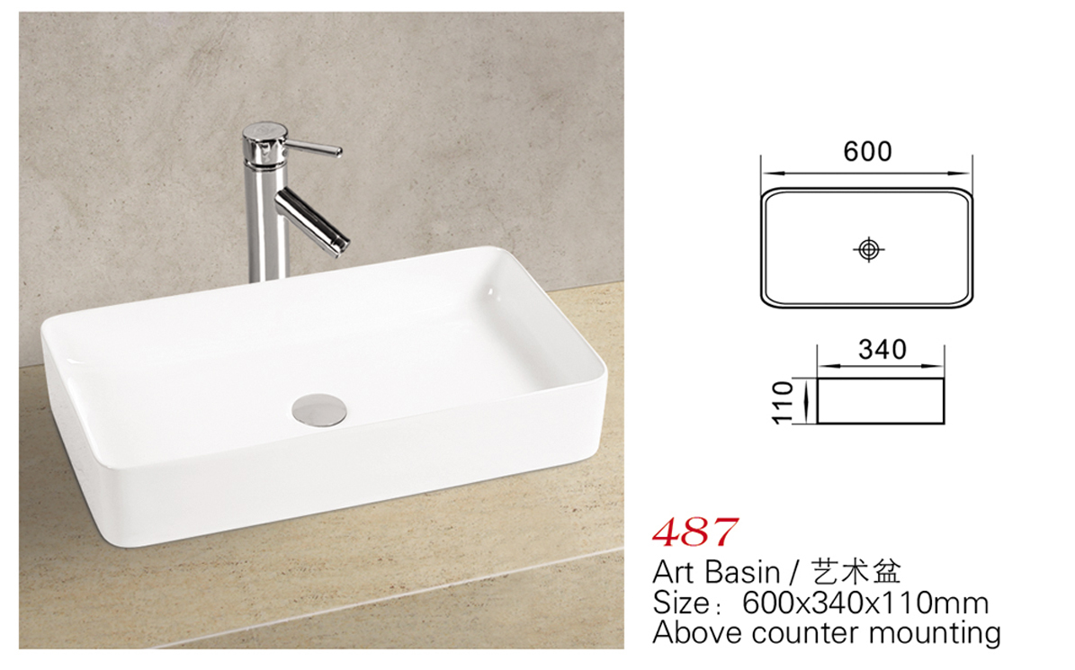 Wanaka 487 Ceramic Counter-top Basin | Crown Bathrooms