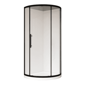 Coromandel 830X830 Corner Single Sliding Door Round Shower in Matte Black Extra Height
