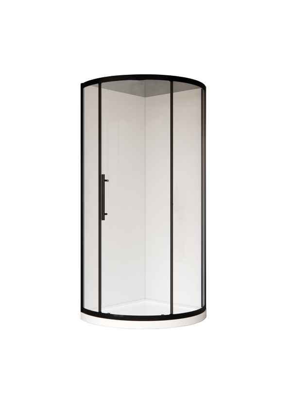 Coromandel 830X830 Corner Single Sliding Door Round Shower in Matte Black Extra Height