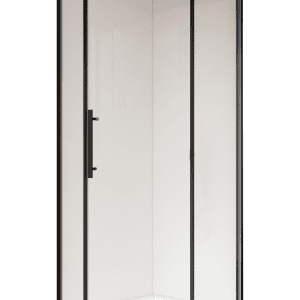 Coromandel 940X940 Corner Single Sliding Door Round Shower in Matte Black Extra Height