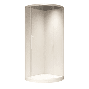 Coromandel 830X830 Corner Single Sliding Door Round Shower in White Extra Height