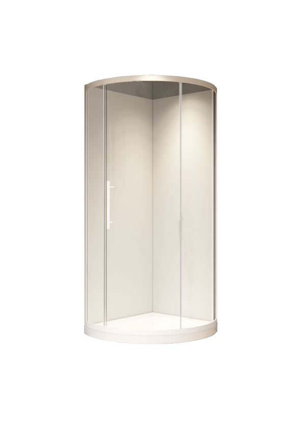 Coromandel 940X940 Corner Single Sliding Door Round Shower in White Extra Height